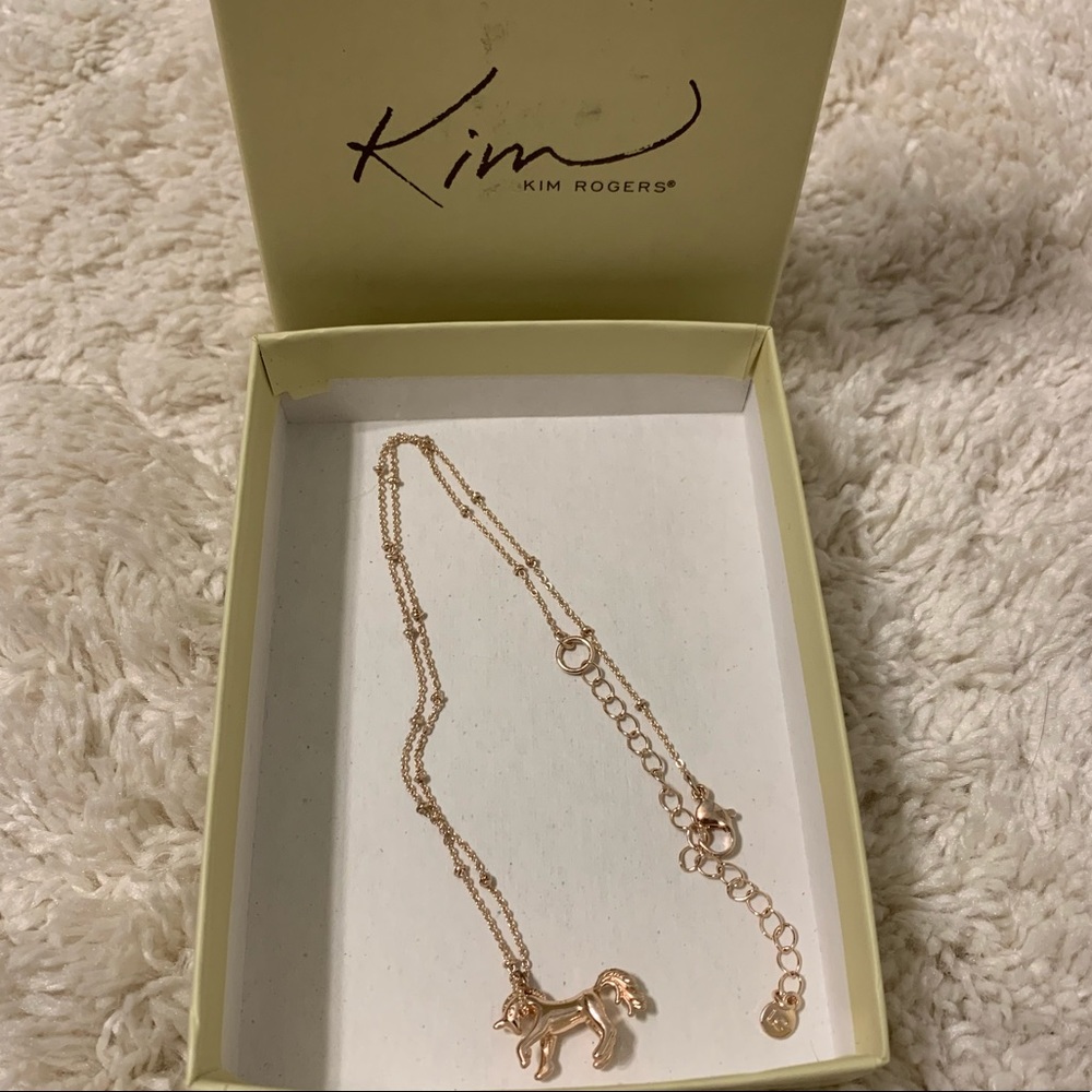 Kim Rogers rose gold unicorn necklace